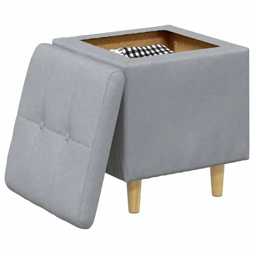 vidaXL Ottoman mit Stauraum in Hellgrau – 40 x 40 x 45 cm - Moderner Aufbewahrungsottomane mit gepolsterter Oberfläche und praktischem Stauraum für Ordnung. Perfekt für Wohnzimmer, Schlafzimmer oder Flur – stilvoll und funktional zugleich.