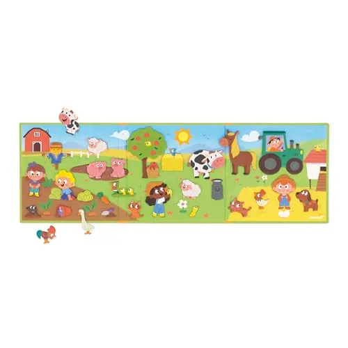 Janod Magn ti Stories Der Bauernhof - Magnetisches Lernspiel mit 30 Magnete, fördert Vorstellungskraft und Feinmotorik für Kinder ab 3 Jahren