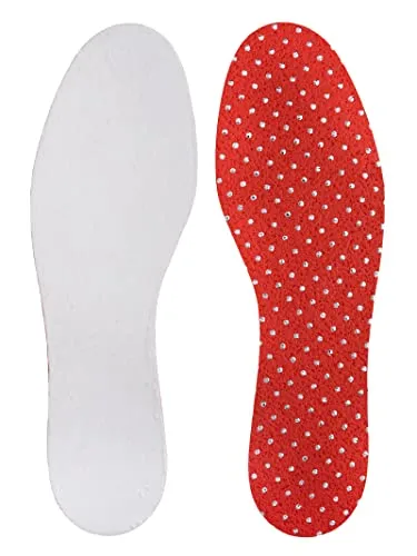 Bama Thermo Thin Fit Einlegesohlen, Mehrfarbig (Weiß/Rot) 45 EU