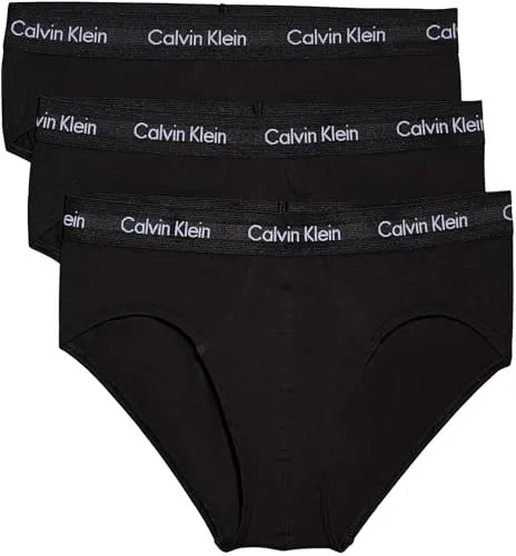Calvin Klein Herren 3er Pack Hip Briefs Unterhosen, Schwarz von Calvin Klein