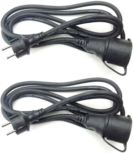 2x 2,5 m Industrie Schukokabel f. Außen Stromkabel Verlängerungskabel Gummikabel