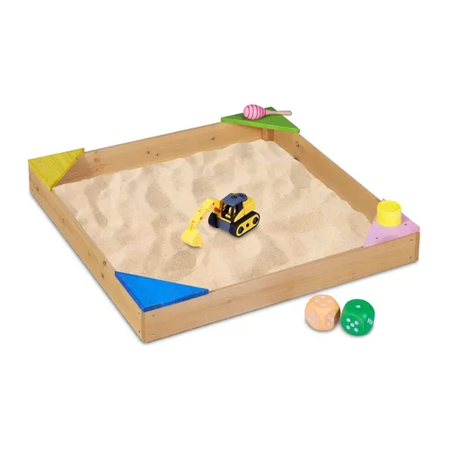 Sandkasten Holzsandkasten quadratische Buddelkiste bunt - Sandkästen, stabiler Holzsandkasten in quadratischer Form, ideal für kreative Spielstunden im Freien.