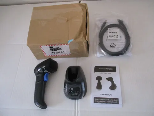 Datalogic QuickScan QM2500 Kit - Kabelloser Barcode-Scanner - Barcode-Scanner für kabelloses Scannen mit 2D Imager-Technologie. Lange Akkulaufzeit, ideal für flexible Einsatzmöglichkeiten in Lager und Einzelhandel.
