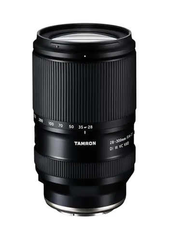 Tamron 28-300mm F/4-7.1 Di III VC VXD Lens für Sony E - Vielseitiges 28-300mm Zoomobjektiv mit Bildstabilisierung, ideal für kreative Fotografie und perfekt für Sony E-Mount Kameras.