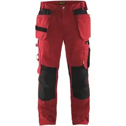 Blakläder Handwerker Bundhose 1555 1860 - rot/schwarz - Funktionale Handwerker Arbeitshose mit vielseitigen Taschen, ideal für Profis. Robustes Stretch-Material sorgt für optimale Passform und hohen Tragekomfort.