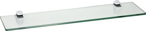 ib style Wandregal Glasregal 8mm eckig klar 60 x 15 cm + Clip CUCALE Weiß, ESG-Sicherheitsglas