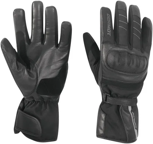 Germot Jacksonville Pro, wasserdichte Motorradhandschuhe - Schwarz/Grau - Größe 8 - Motorradhandschuhe mit HIPORA® Klimamembrane, die wasserdicht und winddicht sind. Ergonomische Form und Sicherheitsmerkmale bieten optimalen Schutz und Komfort für jedes Abenteuer.