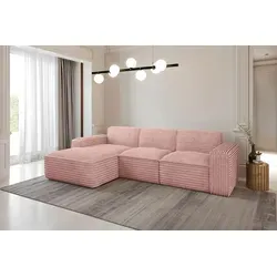 Kaiser Möbel Ecksofa Siena L Form, Rosa Links - Ecksofa Siena in L-Form – Stilvolles Design und optimaler Komfort mit hochelastischem Schaumstoff, ideal für moderne Wohnzimmer.