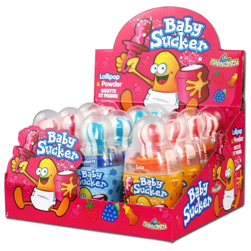 Baby Sucker, Brausepulver und Lutscher zum Dippen, 12 Stück 28,59€/1kg