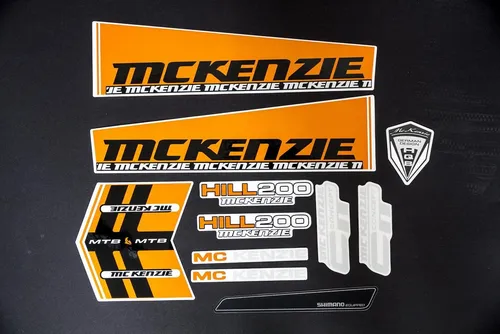 Non-Branded Fahrradrahmen Fahrrad DEKOR Satz Aufkleber Rahmen Schriftzug Sticker orange schwarz