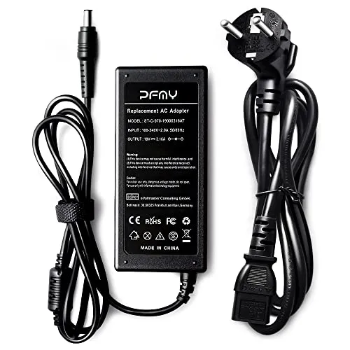 PFMY 19V 3,16A AC Adapter Laptop Ladekabel für Samsung Netzteil Ladegerät für R730 NP350E7C R580 N150 NP355V5C NP600B4B R509 R510 R540 Notebook Adaptor Power Supply Steckergröße: 5,5mm x 3,0mm