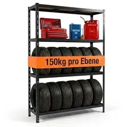 Relaxdays Reifenregal für 12 Reifen, stabil und platzsparend - Robustes Reifenregal aus Stahl für die sichere Lagerung von bis zu 12 Reifen. Mit flexiblem Stecksystem einfach und schnell aufbaubar. Ideal für Werkstatt oder Garage – kompakt und funktionell.