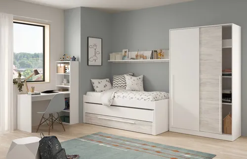 Jugendzimmer-Set ELLIOT in Artik-Weiß/Velho-Weiß