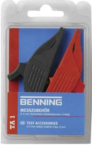 Benning TA 1 Sicherheits-Abgreifklemmen-Set Steckanschluss 4mm CAT III 1000V Rot, Schwarz