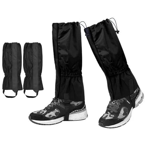 Qtuie Gamaschen Wasserdicht Wandern Jagd Fahrrad Gamaschen Herren Damen Einstellbare Gamaschen für Outdoor-Hosen zum Wandern, Klettern,Trekking,Schneewandern
