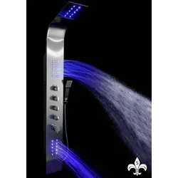 Steinkirch LED Edelstahl Premium Duschpaneel 165 cm in weiß von Deko Vertrieb Bayern