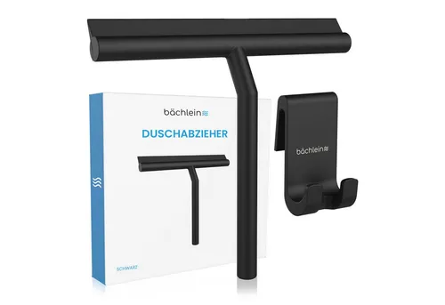Bächlein Duschabzieher Glasabzieher Silikon - Abzieher Dusche, Haltehaken + Wasserabzieher, 21 cm breit