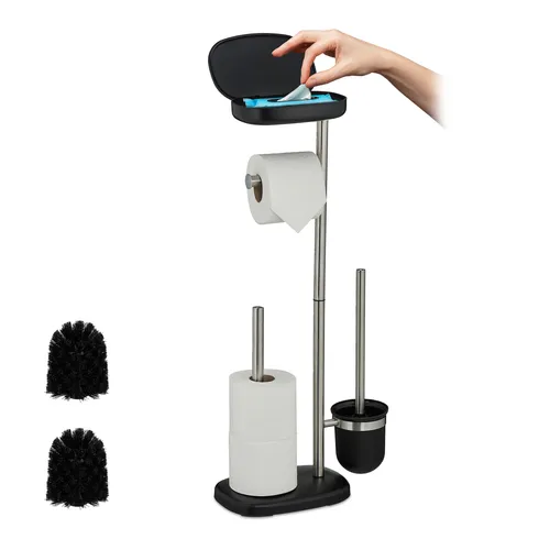 relaxdays WC-Garnitur mit Ablage, schwarz von Relaxdays