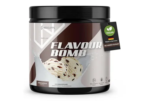 Neosupps Geschmackspulver, Stracciatella, 250g, Kalorienarm & zuckerreduziert Pulver, 250 g, einsetzbar für Lebensmittel & Getränke, geprüfte Qualität