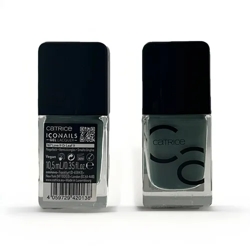 2XCATRICE ICONails GEL Lacquer Nagellack 167 Love It Or Leaf It grau grün 10,5ml