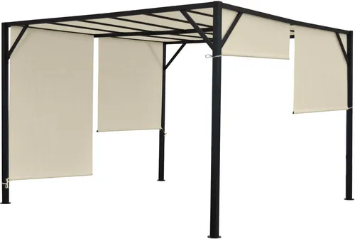HW Pergola Baia 6cm-Stahl-Gestell mit Schiebedach - Partyzelte für Gartenfeiern, bietet flexiblen Schutz mit einem praktischen Schiebedach und robustem Stahlgestell für höchste Stabilität.
