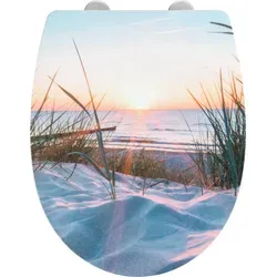 WENKO Toilettensitz Baltic Hochglanz - WC-Sitz mit Absenkautomatik - WC-Sitz mit hochwertigem Hochglanzdruck, integrierter Easy-Close Absenkautomatik für leises Schließen und komfortabler Fix-Clip Befestigung für einfache Reinigung. Ideal für ein modernes Bad.