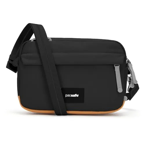 Pacsafe Go Crossbody Bag Jet Black - Umhängetaschen mit Diebstahlschutz, abschließbarem Zipper und sicherem Stauraum für stressfreies Unterwegssein.