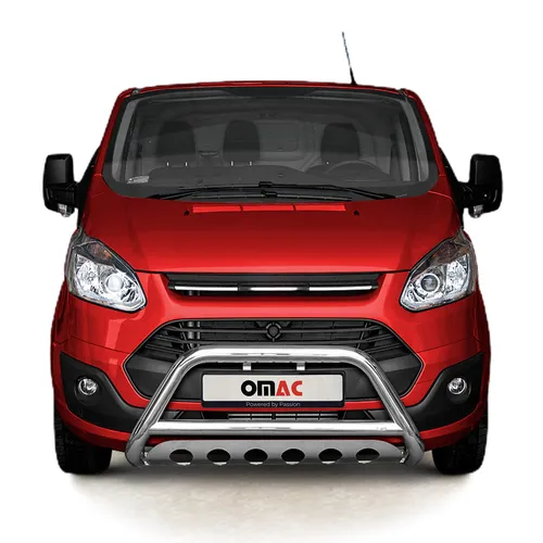 Frontschutzbügel für Ford Transit Custom 2012-2018 – ABE Silber - Robuster Frontschutzbügel aus rostfreiem Edelstahl für optimalen Schutz. Ideal für den Einsatz am Ford Transit Custom, sorgt für Langlebigkeit und Sicherheit im Alltag.