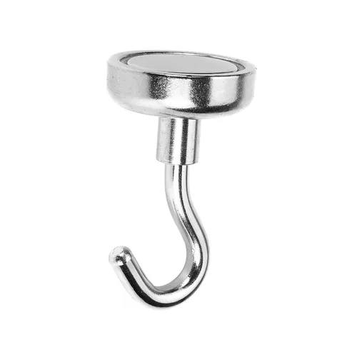 Magnet mit Haken Ø 20mm 12kg Neodym Topfmagnet M4 Gewinde Kühlschrankmagnet 1 x