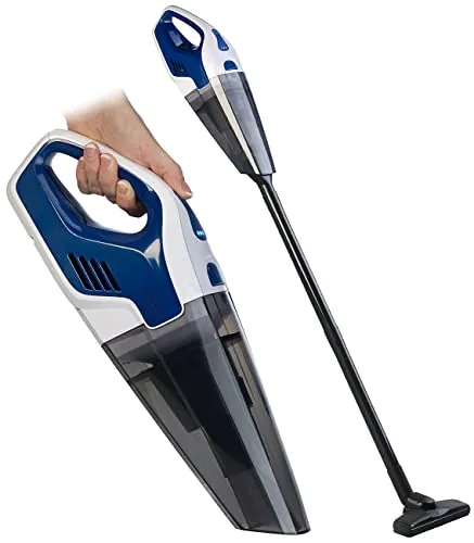 Sichler Haushaltsgeräte 2in1 Akku Staubsauger BLS-50 - Handstaubsauger mit HEPA-Filter für Allergiker, kabellos und flexibel einsetzbar als Hand- oder Bodensauger, ideal für Teppiche und Flüssigkeiten.
