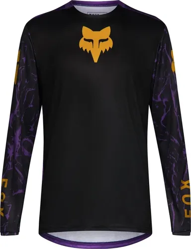 Fox Herren Ranger Img Print LS Trikot (Größe L, schwarz) - Langarm-Bike-Shirt aus atmungsaktivem Material, ideal für Outdoor-Abenteuer. Schnell trocknend und bequem für unvergessliche Fahrten auf dem Mountainbike.