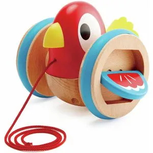 Hape Motorikspielzeug E0360, Nachziehvogel Viola, Nachziehspielzeug aus Holz, ab 1 Jahr