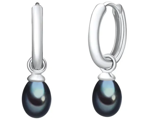Valero Pearls Perlenohrringe silber - Elegante Klappcreolen aus rhodiniertem Sterling Silber mit erlesenen Süßwasser-Zuchtperlen, die durch abnehmbare Ösen vielseitig tragbar sind – ein 2-in-1 Schmuckstück für Damen.