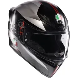 AGV K1 S Lap Helm, schwarz-rot, Größe 2XL für Männer - Motorradhelm mit integriertem Spoiler und Dry-Comfort-Gewebe, ideal für Brillenträger und bietet hohen Tragekomfort.