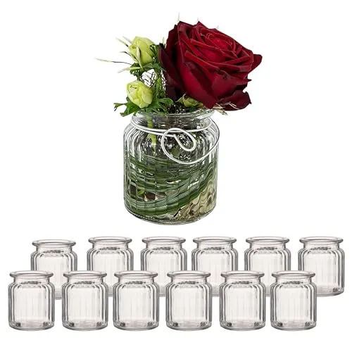 Produktbild Windlichter aus Glas geriffelt H 9 cm