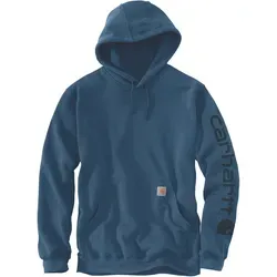 Carhartt Sleeve Logo Hooded Sweatshirt - Gemütlicher Hoodie in Blau, Gr XL - Herren-Sweatjacke mit Kapuze und großem Print, ideal für den Alltag. Hergestellt aus 50% Baumwolle und 50% Polyester für optimalen Tragekomfort.