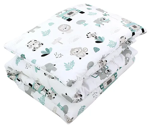 TupTam Kinderbettdecke Set 2tlg. mit coolem Design - Bettdecken Set für Kinder, ganzjährig einsetzbar, aus reiner Baumwolle für optimalen Schlafkomfort und Hautfreundlichkeit, mit tierischen oder sternförmigen Mustern.