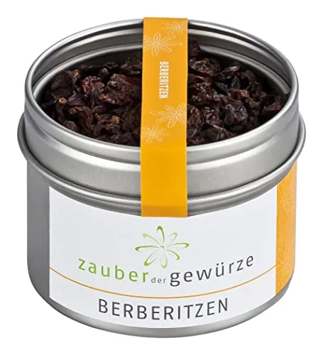 Zauber der Gewürze Berberitzen - Berberitzenbeeren getrocknet, für Müsli, Obstsalat, Wild- oder Reisgerichte, Premium-Qualität in wiederverschließbarer Aroma-Dose, 35 g