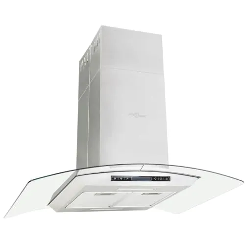 vidaXL Insel-Dunstabzugshaube 90 cm mit LCD Touch-Sensor