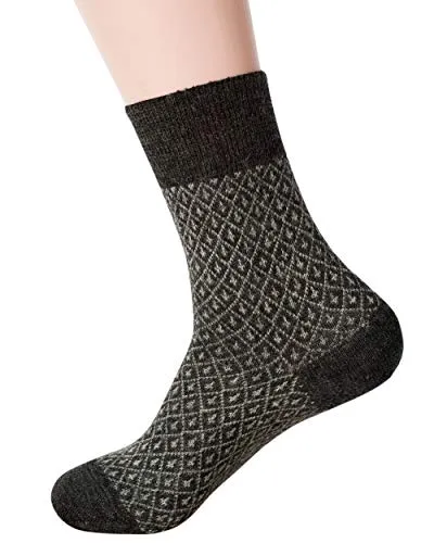 Hirsch Natur, Leichte Socken mit Muster, 100% Wolle (kbT) (40/41, Grau Schwarz Streife)