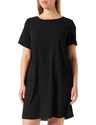 ONLY Carmakoma Damen Carlux Tunic Dress Wvn Noos Blusenkleid, Schwarz 52 EU - Freizeitkleider für Damen: Modisches Blusenkleid mit Rundhals-Ausschnitt, ideal für jede Gelegenheit und vielseitig kombinierbar.
