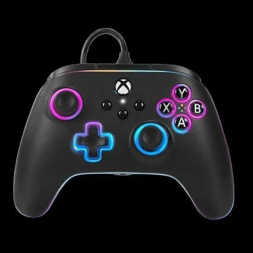 PowerA Advantage Wired Controller für Xbox Series X|S – Lumectra Weiß - Gaming-Zubehör mit Multi-Zonen-RGB-Beleuchtung und integriertem IR-Transmitter für individuelle Anpassung und Steuerung von RGB-Beleuchtungsakzessorien.