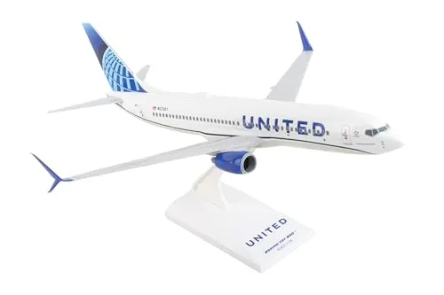 Produktbild Daron Boeing 737-800 United Airlines New Livery Scale 1/130, Kunststoff, Blau-weiß (Blue-White), Flugzeugmodell, Sculptur, Modellflugzeug