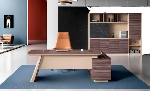 Xlmoebel Schreibtisch Beiger Eck-Schreibtisch aus Holz für modernes Arbeiten (Bürotisch), Hergestellt in Europa