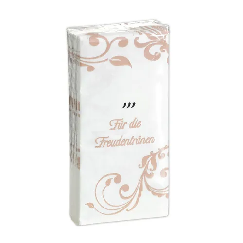 Stk. Taschentücher 'Ornament' Freudentränen Hochzeit Taufe Kommunion 10 x 10