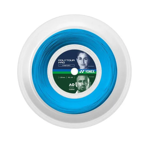 Yonex Poly Tour Pro Blue 1,25 mm - 200 m Saitenrolle - Tennissaiten in Blau, langlebig und leistungsstark, ideal für präzise Schläge und Kontrolle auf dem Platz.