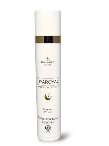 Dr. Wöll Gesichtscreme Anti Age Nacht | 50ml | nachtspflege mit Gelée Royale | spendet Feuchtigkeit -strafft Falten mit Hyaluronsäure | Spender | von Dr. Wöll