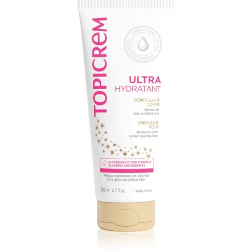 Topicrem UH BODY Ultra-Moisturizing Sparkling Body Intensive Feuchtigkeit spendende Körperlotion mit Glitzerteilchen 200 ml