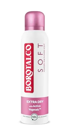 Borotalco Soft Talc & Pink Flower Deodorant Spray 150 ml - Borotalco Soft Talc & Pink Flower, alkoholfreies Deodorant für Damen, bietet langanhaltenden Schutz vor unangenehmem Körpergeruch und hinterlässt einen frischen Duft auf der Haut.