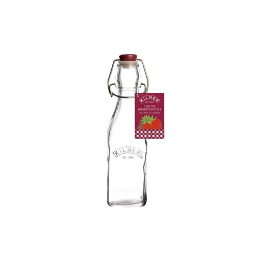 Flasche KILNER mit Bügelverschluß LBH 5.60x5.60x20 cm transparent